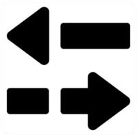 Arrows and direction icon concept in black filled color vector
