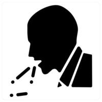 Cough and infection icon concept in black filled color vector