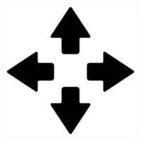 Move and direction icon concept in black filled color vector