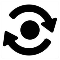 Rotate and direction icon concept in black filled color vector