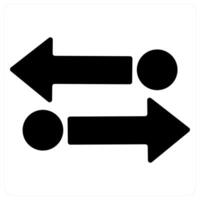 Transfer and direction icon concept in black filled color vector