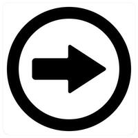 Direction and direction icon concept in black filled color vector