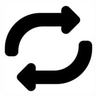 Replace and direction icon concept in black filled color vector