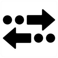 Motion and direction icon concept in black filled color vector