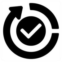 Redo and direction icon concept in black filled color vector