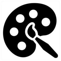 Art and painting icon comcept in black filled color vector