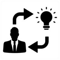 Creativity icon in black filled color vector