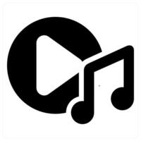 Music and sound icon concept in black filled color vector