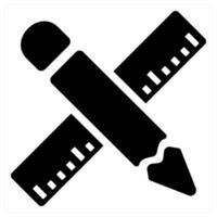 Design and tools icon concept in black filled color vector