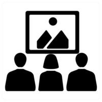 Visitors and members icon concept in black filled color vector