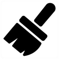 Paint Brush and palette icon concept in black filled color vector