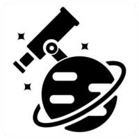 Astronomy and science icon concept in black filled color vector
