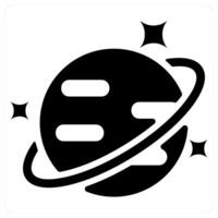 Planet and environment icon concept in black filled color vector