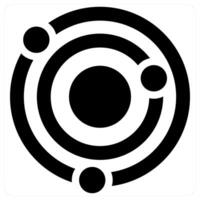 Solar System and environment icon concept in black filled color vector