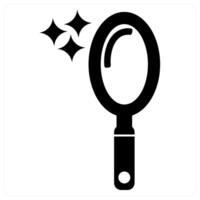 Mirror and make up icon concept in black filled color vector