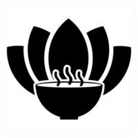 SPA andf flora icon concept in black filled color vector