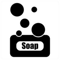 Soap and cleaning concept in black filled color vector