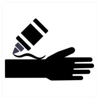 Cream and cosmetics icon concept in black filled color vector