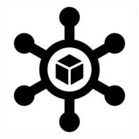 Distribution and delivery icon concept in black filled color vector
