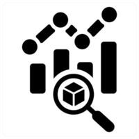 Data Analysis and analytics icon concept in black filled color vector