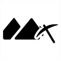 Mining and process icon concept in black filled color vector