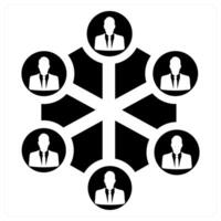 Business network and networking icon concept in black filled color vector
