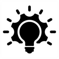 Innovation and idea in black filled color vector