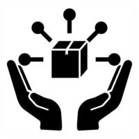 Brand develpoment and brand creation icon concept in black filled color vector