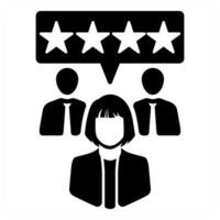 Loyal customers and customer icon concept in black filled color vector