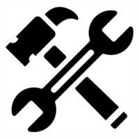 Tools and maintenance icon concept in black filled color vector