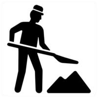Construction and engineer icon concept in black filled color vector