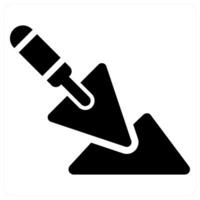 Trowel and construction icon concept in black filled color vector