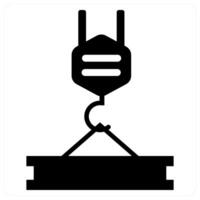 Hoist and mechanical icon concept in black filled color vector