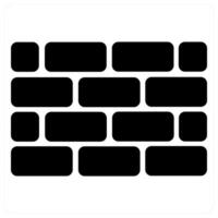 Wall and build icon concept in black filled color vector