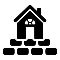 Foundation and engineering icon concept in black filled color vector