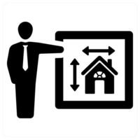 Architecture and interior icon concept in black filled color vector