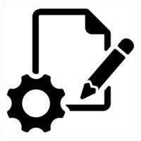 Project and manager icon concept in black filled color vector