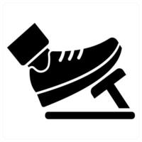Accelerate and pedals icon concept in black filled color vector