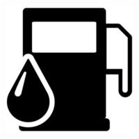 Gasoline and petrol icon concept in black filled color vector