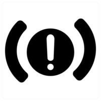 Brake Warning and light icon concept in black filled color vector