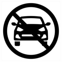 No Car Allowed icon concept in black filled color vector