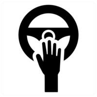 Horn and beep icon concept in black filled color vector