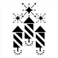 Firecrackers and celebrate icon concept in black filled color vector