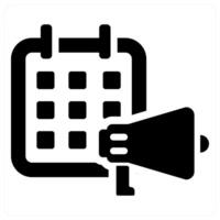 Event and date icon concept in black filled color vector