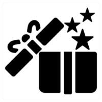 Surprise and party icon concept in black filled color vector