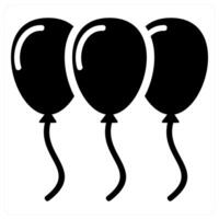 Balloons and celebrate concept in black filled color vector