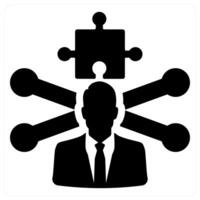 Resolve Issues and development icon concept in black filled color vector
