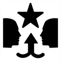 Contenders and competition icon concept in black filled color vector