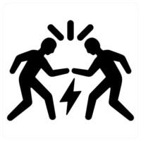Confrontation and battle icon concept in black filled color vector