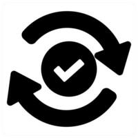Complete and verify icon concept in black filled color vector